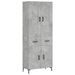 Buffet haut Gris béton 69,5x34x180 cm Bois d'ingénierie - Photo n°1