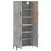 Buffet haut Gris béton 69,5x34x180 cm Bois d'ingénierie - Photo n°4