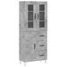 Buffet haut Gris béton 69,5x34x180 cm Bois d'ingénierie - Photo n°1