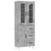 Buffet haut Gris béton 69,5x34x180 cm Bois d'ingénierie - Photo n°1