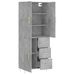 Buffet haut Gris béton 69,5x34x180 cm Bois d'ingénierie - Photo n°4