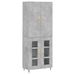 Buffet haut Gris béton 69,5x34x180 cm Bois d'ingénierie - Photo n°1