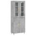 Buffet haut Gris béton 69,5x34x180 cm Bois d'ingénierie - Photo n°1