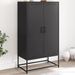 Buffet haut noir 68,5x38,5x123,5 cm acier - Photo n°1