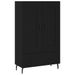 Buffet haut noir 69,5x31x115 cm bois d'ingénierie - Photo n°1