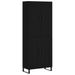 Buffet haut Noir 69,5x34x180 cm Bois d'ingénierie - Photo n°1