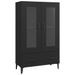 Buffet haut noir 70x31x115 cm bois d'ingénierie - Photo n°1