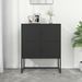 Buffet haut Noir 80x35x100 cm Acier - Photo n°1
