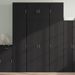 Buffet haut noir 80x42,5x249 cm bois d'ingénierie - Photo n°1