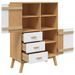 Buffet haut OLDEN blanc marron 85x43x125 cm bois massif de pin - Photo n°6