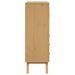 Buffet haut OLDEN blanc marron 85x43x125 cm bois massif de pin - Photo n°8