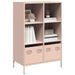 Buffet haut rose 68x39x103,5 cm acier - Photo n°1