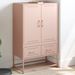 Buffet haut rose 68x39x111,5 cm acier laminé à froid - Photo n°1