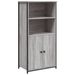 Buffet haut sonoma gris 62x36x121,5 cm bois d'ingénierie - Photo n°1