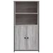 Buffet haut sonoma gris 62x36x121,5 cm bois d'ingénierie - Photo n°5