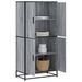 Buffet haut sonoma gris 68x35x139 cm bois d'ingénierie - Photo n°1
