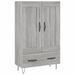 Buffet haut sonoma gris 69,5x31x115 cm bois d'ingénierie - Photo n°1