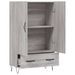 Buffet haut sonoma gris 69,5x31x115 cm bois d'ingénierie - Photo n°5