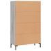 Buffet haut sonoma gris 69,5x31x115 cm bois d'ingénierie - Photo n°8