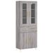 Buffet haut Sonoma gris 69,5x34x180 cm Bois d'ingénierie - Photo n°1