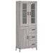 Buffet haut Sonoma gris 69,5x34x180 cm Bois d'ingénierie - Photo n°1