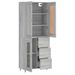 Buffet haut Sonoma gris 69,5x34x180 cm Bois d'ingénierie - Photo n°4