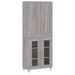 Buffet haut Sonoma gris 69,5x34x180 cm Bois d'ingénierie - Photo n°1