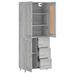 Buffet haut Sonoma gris 69,5x34x180 cm Bois d'ingénierie - Photo n°4