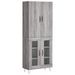 Buffet haut Sonoma gris 69,5x34x180 cm Bois d'ingénierie - Photo n°1
