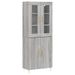 Buffet haut Sonoma gris 69,5x34x180 cm Bois d'ingénierie - Photo n°1