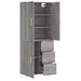 Buffet haut Sonoma gris 69,5x34x180 cm Bois d'ingénierie - Photo n°4