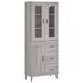 Buffet haut Sonoma gris 69,5x34x180 cm Bois d'ingénierie - Photo n°1