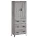 Buffet haut Sonoma gris 69,5x34x180 cm Bois d'ingénierie - Photo n°1