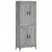 Buffet haut Sonoma gris 69,5x34x180 cm Bois d'ingénierie - Photo n°1