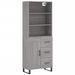 Buffet haut Sonoma gris 69,5x34x180 cm Bois d'ingénierie - Photo n°1