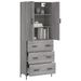 Buffet haut Sonoma gris 69,5x34x180 cm Bois d'ingénierie - Photo n°3