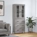 Buffet haut Sonoma gris 69,5x34x180 cm Bois d'ingénierie - Photo n°2