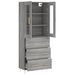 Buffet haut Sonoma gris 69,5x34x180 cm Bois d'ingénierie - Photo n°4