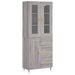 Buffet haut Sonoma gris 69,5x34x180 cm Bois d'ingénierie - Photo n°1