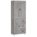 Buffet haut Sonoma gris 69,5x34x180 cm Bois d'ingénierie - Photo n°1