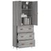Buffet haut Sonoma gris 69,5x34x180 cm Bois d'ingénierie - Photo n°1