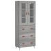 Buffet haut Sonoma gris 69,5x34x180 cm Bois d'ingénierie - Photo n°1
