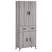 Buffet haut Sonoma gris 69,5x34x180 cm Bois d'ingénierie - Photo n°1