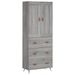 Buffet haut Sonoma gris 69,5x34x180 cm Bois d'ingénierie - Photo n°1