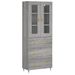 Buffet haut Sonoma gris 69,5x34x180 cm Bois d'ingénierie - Photo n°1