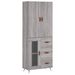 Buffet haut Sonoma gris 69,5x34x180 cm Bois d'ingénierie - Photo n°1