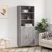 Buffet haut Sonoma gris 69,5x34x180 cm Bois d'ingénierie - Photo n°1