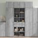 Buffet haut sonoma gris 70x42,5x185 cm bois d'ingénierie - Photo n°1