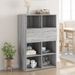 Buffet haut sonoma gris 80x42,5x124 cm bois d'ingénierie - Photo n°1