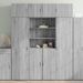 Buffet haut sonoma gris 80x42,5x185 cm bois d'ingénierie - Photo n°1